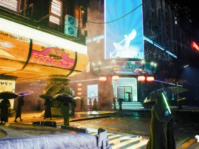Neo Tokyo Cyberpunk Environment Low-poly 3D model