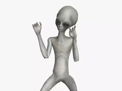 Super-Realistic Gray Alien 3D Animation - Shaking Hands 3D model