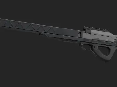 Sci-Fi Bullpup Rifle Low-poly 3D model