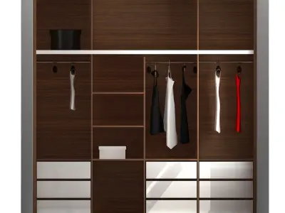 Modern Wooden Bedroom 3D model 3D model