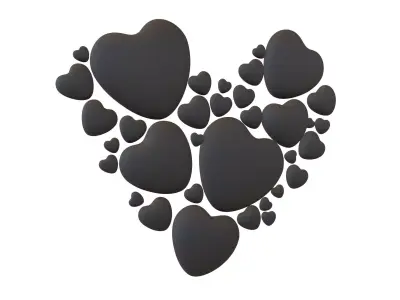 Combination Design Heart Icon v1 003 3D model