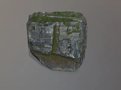Rock Set with moss Low-poly 3D model purchase