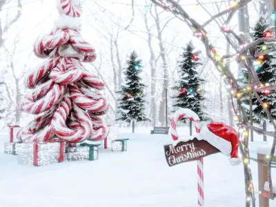 Christmas Forest Set Blender Scenes 3D model