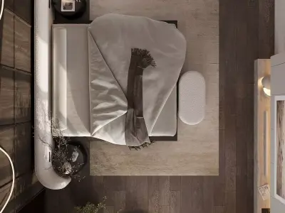 Cozy Bedroom interior scene 3D model 3D model