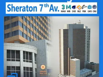 NYC Building Sheraton 7th Avenue Low-poly 3D model