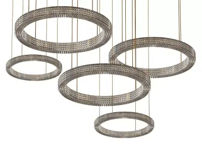 CALIPSO four circular pendant lights hanging from ceiling 3D model