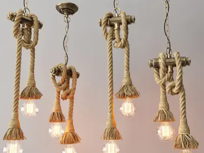 Loft style pendant lamp 2 3D model