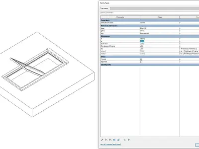 Roof Window - Full Parametric Revit Family 3D model
