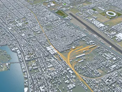 Mandalay Myanmar Burma 30km Low-poly 3D model