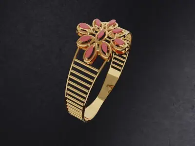 Flower Ring Light weight Free 3D print model