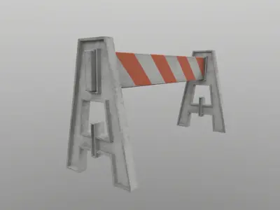 Traffic Barrier Low-poly 3D model