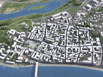 Kaunas Low-poly 3D model