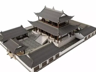 Historic Temple Courtyard 3D model