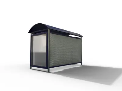 Modern bus stop Low-poly 3D model order
