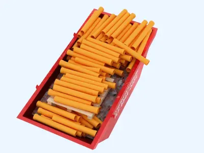 Industrial Container with PVC Pipes 3D model