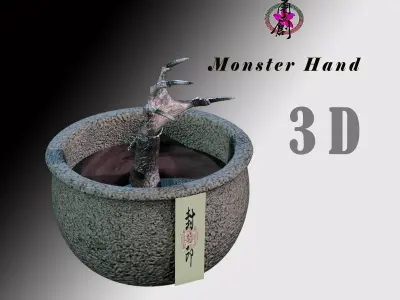 Monster Pot Low-poly 3D model