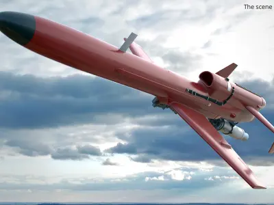  High-Speed Jet Drone with Targeting Fins Red 