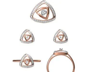 Light wt Ring Earrings Pendant set stl jcd 1-render details 3D print model 34