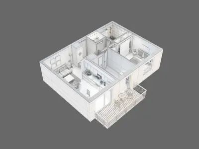  Four 3D Floor Plans 