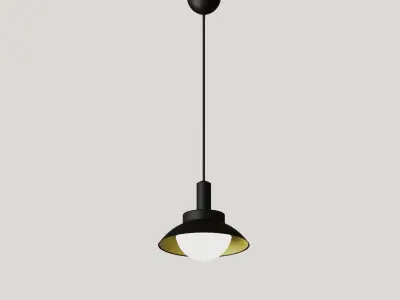 Chandelier Side Black  Gold 3D model