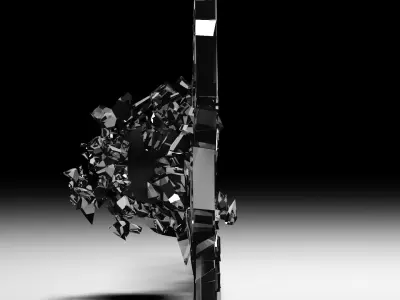 glass shattered animated 3D model