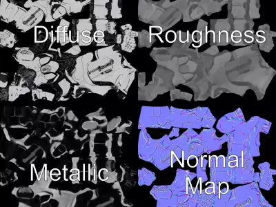 Futuristic Humanoid Robot Model Pack Low-poly 3D model