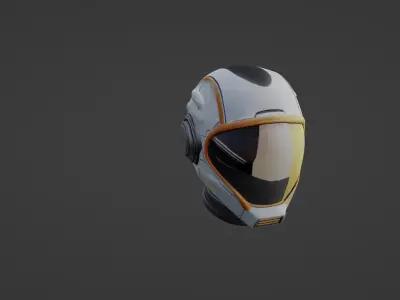 Futuristic Space Explorer Helmet   3D model