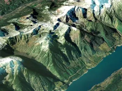 Mountain landscape Canoe Mountain British Columbia Canada 3D model