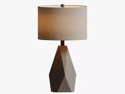 Geometric Gray Faceted Table Lamp 3D model