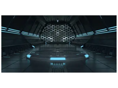 scifi tunnel scene 3D model