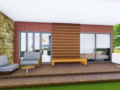 exterior and interior house design 3D model