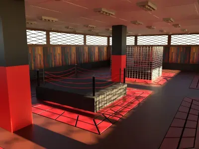 MMA Training Centre Low-poly 3D model