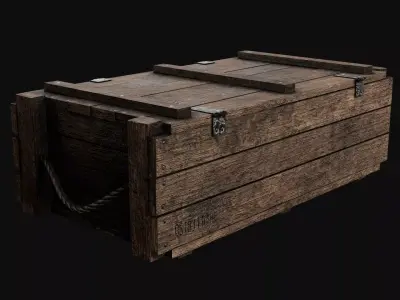 Low-Poly Wooden Storage Crate Low-poly 3D model