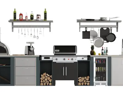 Equipment 5 Grill Tools Low-poly 3D model