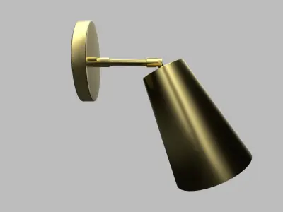 Light Dimmable Gold Armed Sconce Free 3D model