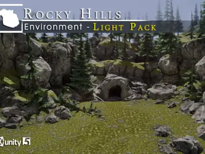 Rocky Hills Environment - Light Pack Free low-poly 3D model