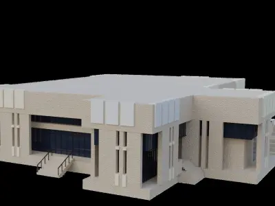 University building Low-poly 3D model