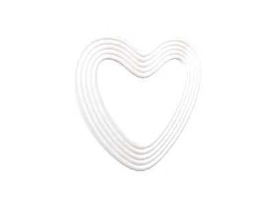 Line Heart Icon v1 004 Low-poly 3D model