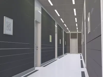 Modular Corporate Hallway M1 3D model