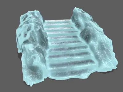 Stairs rock Low-poly 3D model buy