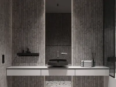 AR-22081 Gray House - Bathroom 3D Scene 3D model