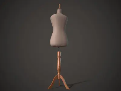 Dressmaker Mannequin Tailor Rehearsal Mannequin Low-poly 3D model