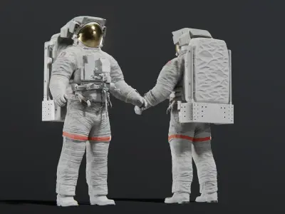 Astronaut EMU MMU Spacesuit Rigged 3D model