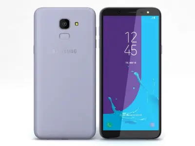  Samsung Galaxy J6 2018 Grey Low-poly 3D model