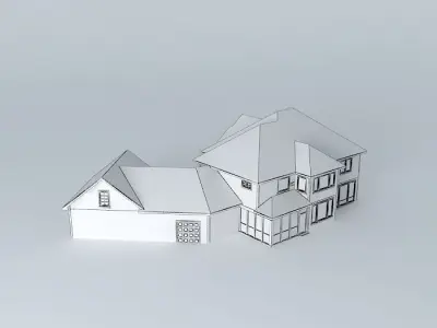 Suburban Family Home Free 3D model