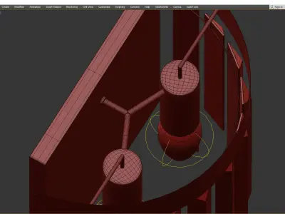 Bennett Wall Lamp gold Low-poly 3D model