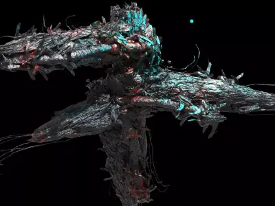 Deep Space Asteroid Horror station 3D model