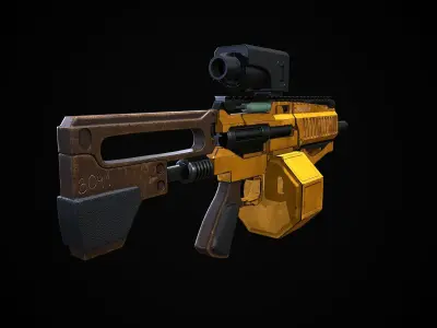 Scifi Gun AT-1000-Predator Low-poly 3D model