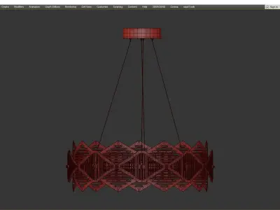 BRILL brass pendant light with geometric design Low-poly 3D model