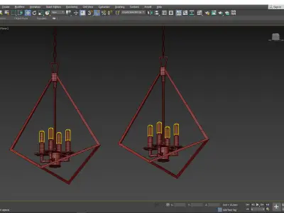 Trapezoid Cage Pendant Light Low-poly 3D model